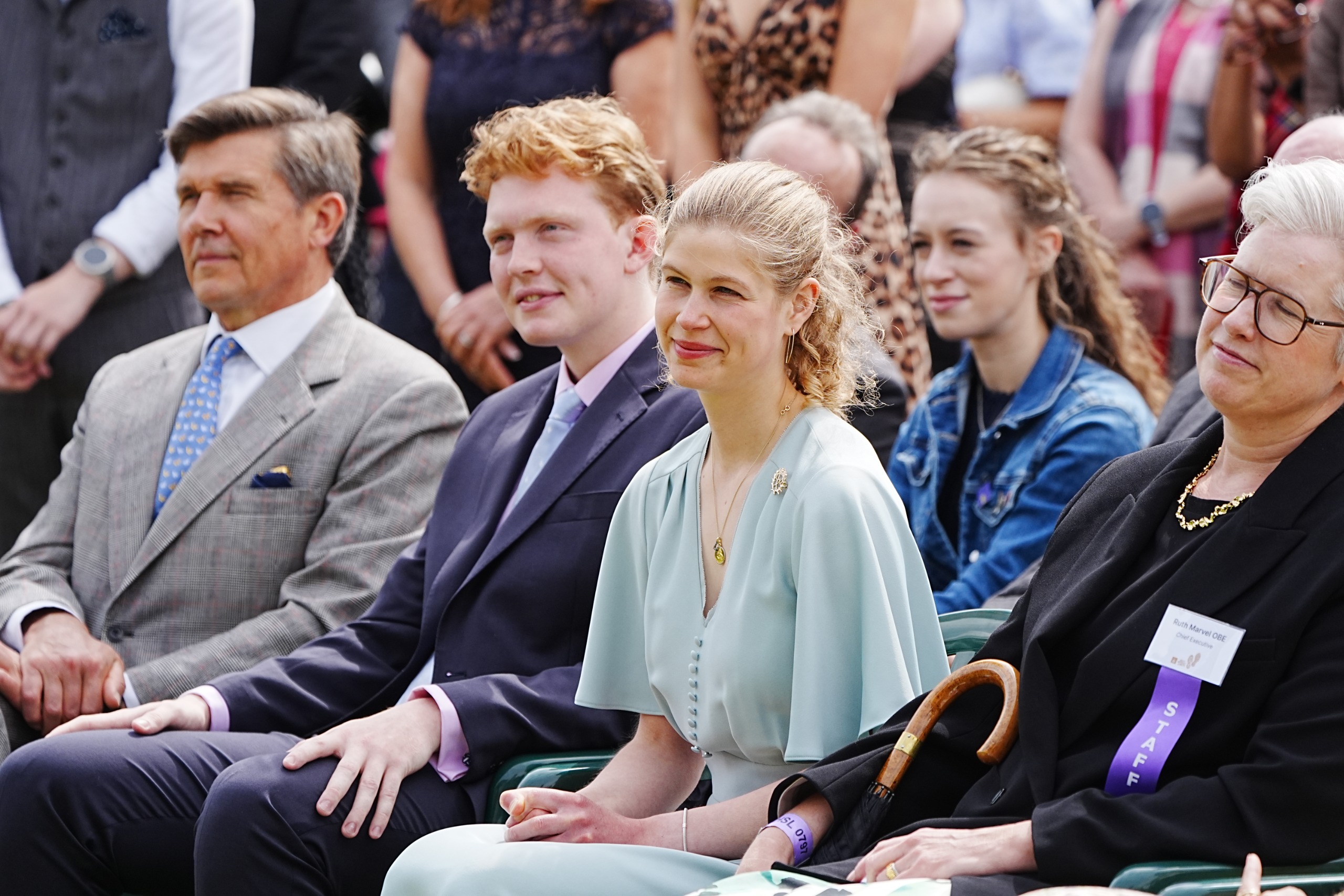 Lady Louise sitting next to her boyfriend Felix da Silva-Clamp