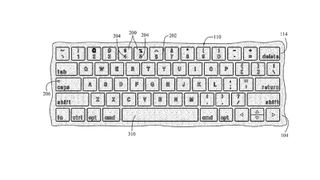 A patent illustration showing a traditional keyboard