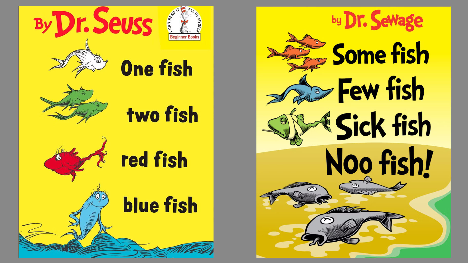 Dr. Seuss book covers.