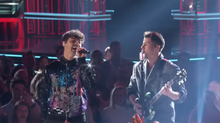 Joe Jonas and Nick Jonas during their performance at the Billboard Music Awards in 2019.