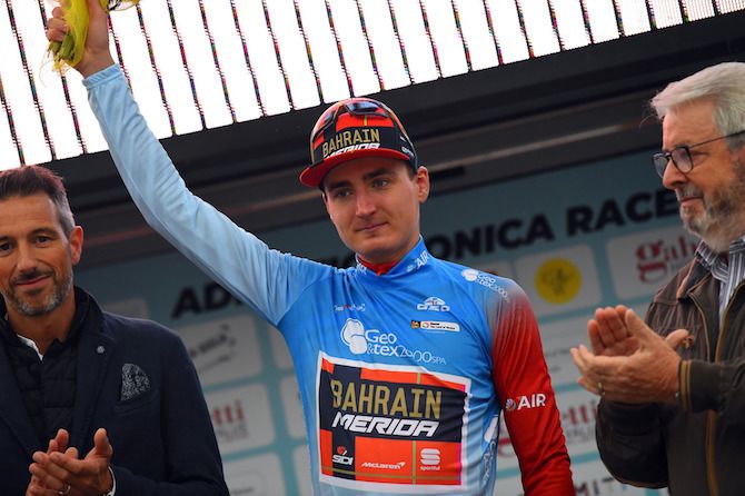 Mark Padun (Bahrain-Merida) takes the race lead at the 2019 Adriatica Ionica Race after winning stage 2
