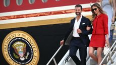 Donald Trump Jr. and Bettina Trump exit Air Force One