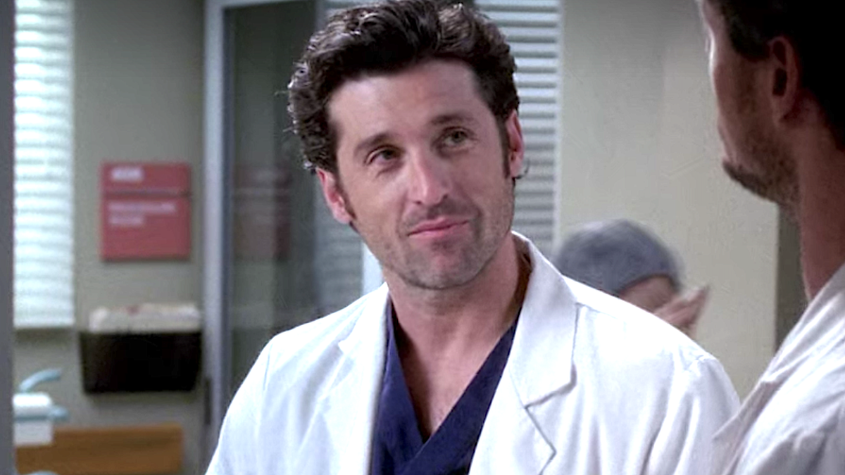 Grey&#039;s Anatomy Derek Shepherd smiles slightly at McSteamy.