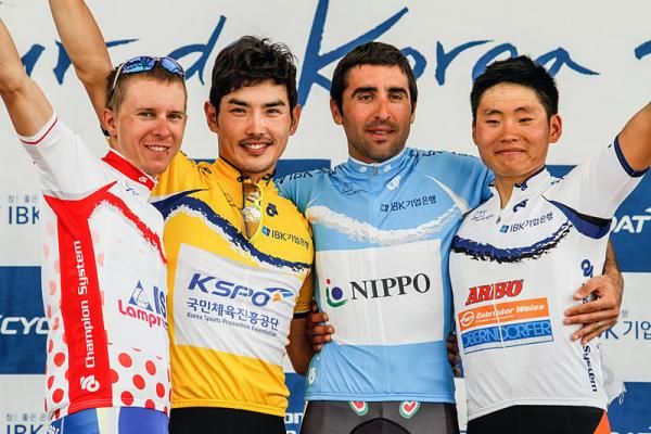 The Tour de Korea jersey holders after stage 7.