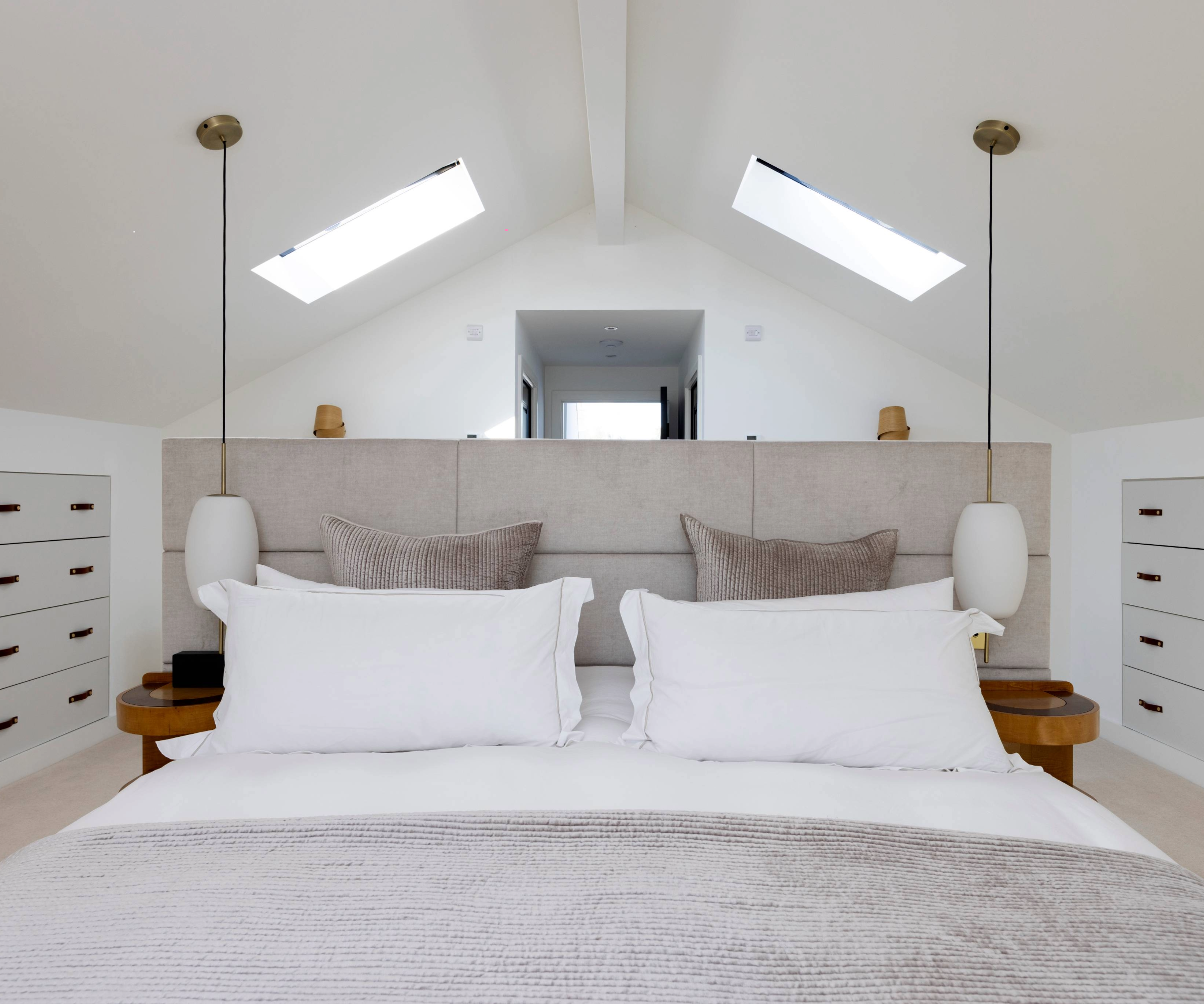 Headboard idea with half partition wall