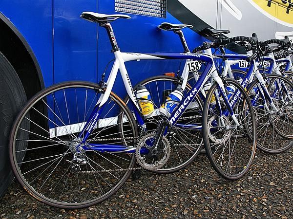 Local Belgian team Topsport Vlaanderen rode suitably local Merckx machines.