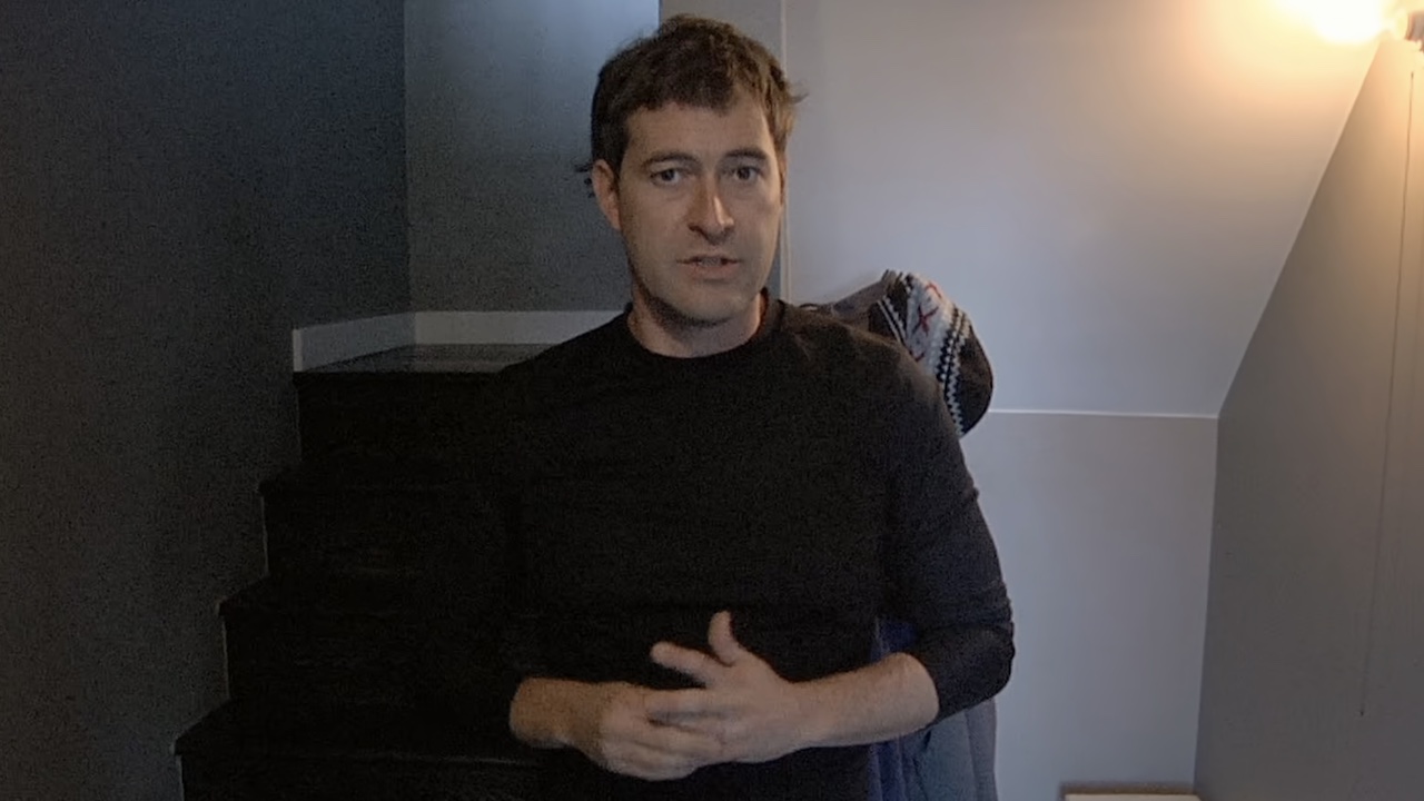 Mark Duplass telling a fake cancer story in Creep
