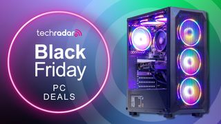 a black PC with "black friday" text on the side