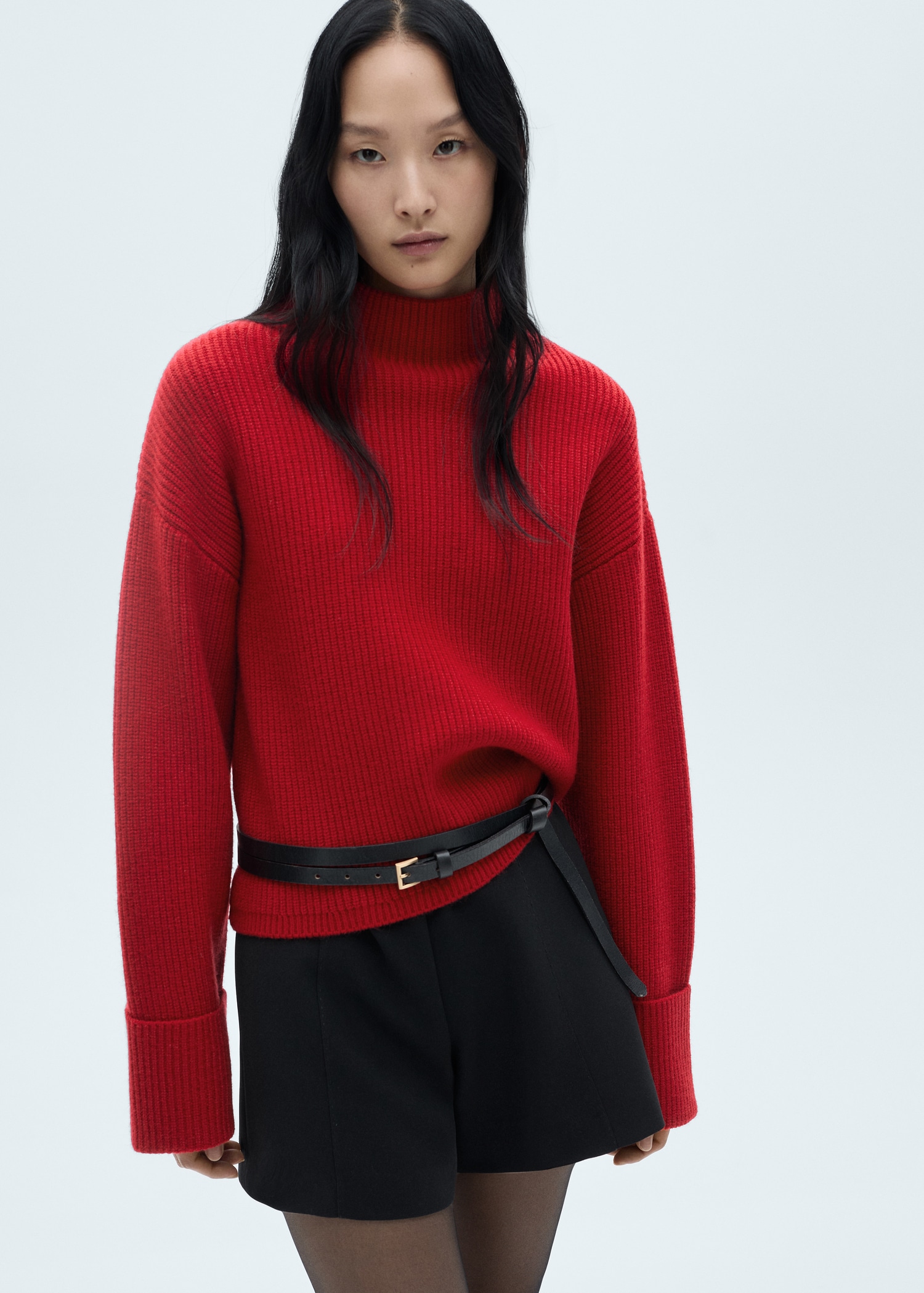 Perkins-Neck Rib-Knit  Sweater - Women | Mango Usa