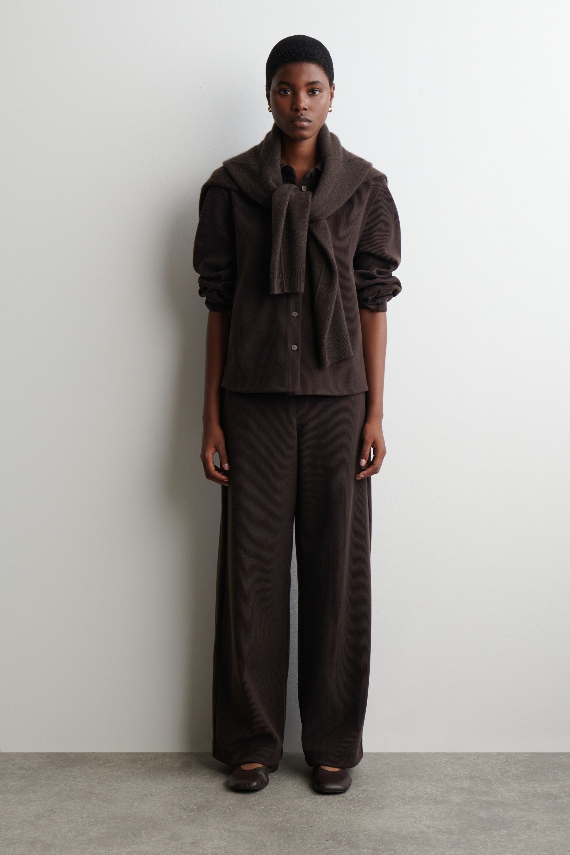 Corduroy Wide-Leg Pants