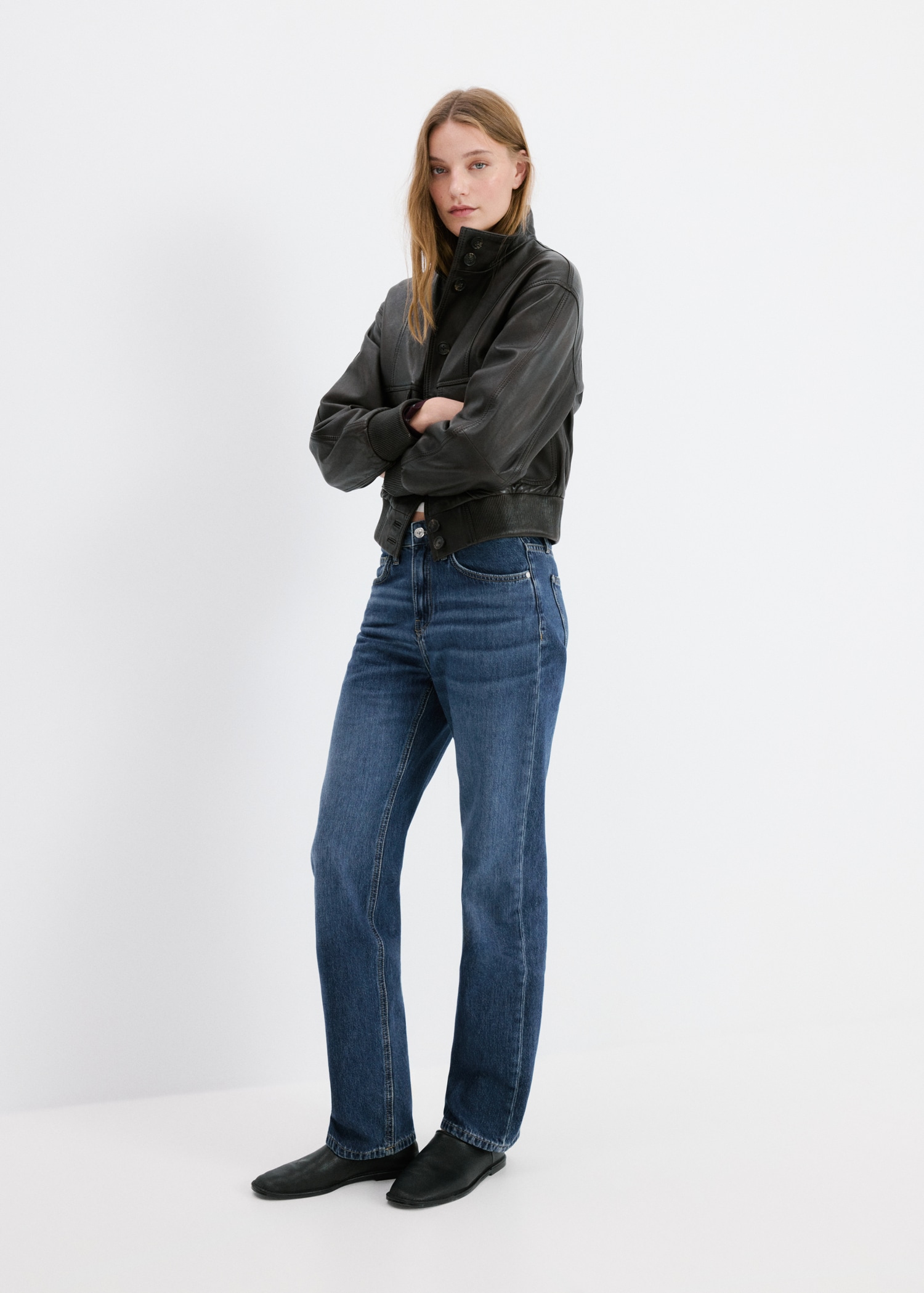 Matilda Medium-Rise Straight-Fit Jeans - Women | Mango United Kingdom
