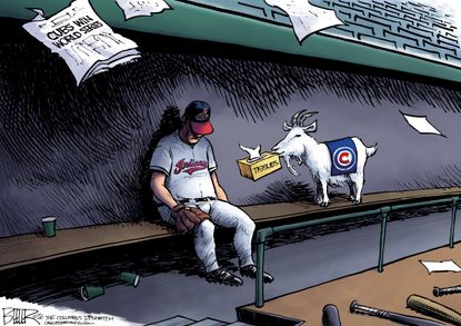 Editorial cartoon U.S. 2016 World Series Cleveland Indians