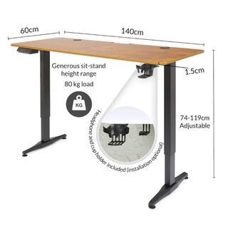 EZ Air Standing Desk Review | Walnut 140 x 60 | 80kg | Height 74 –119 cm