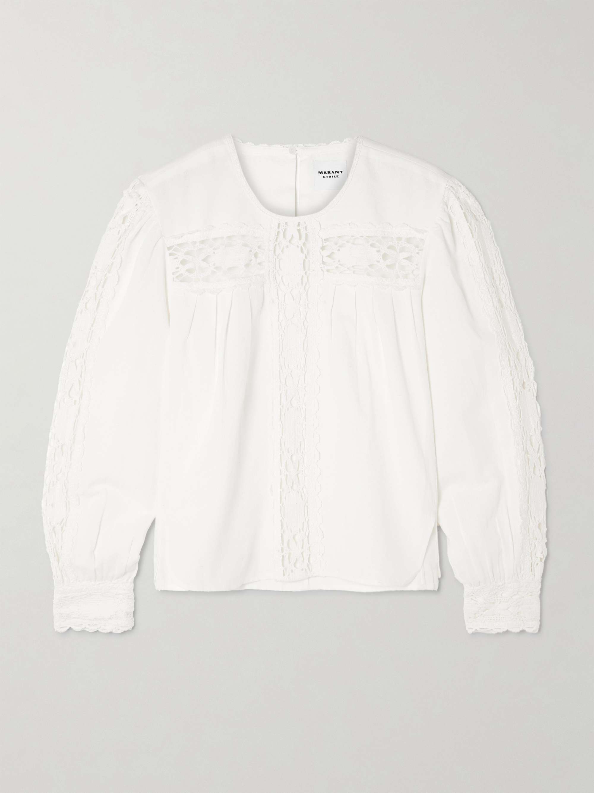 Valmira Lace-Trimmed Linen and Cotton-Blend Blouse