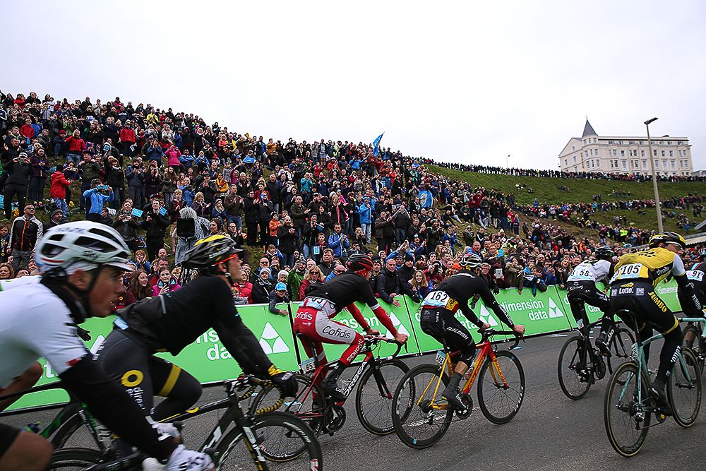 Large crowds greeted the riders in Yorkshire.