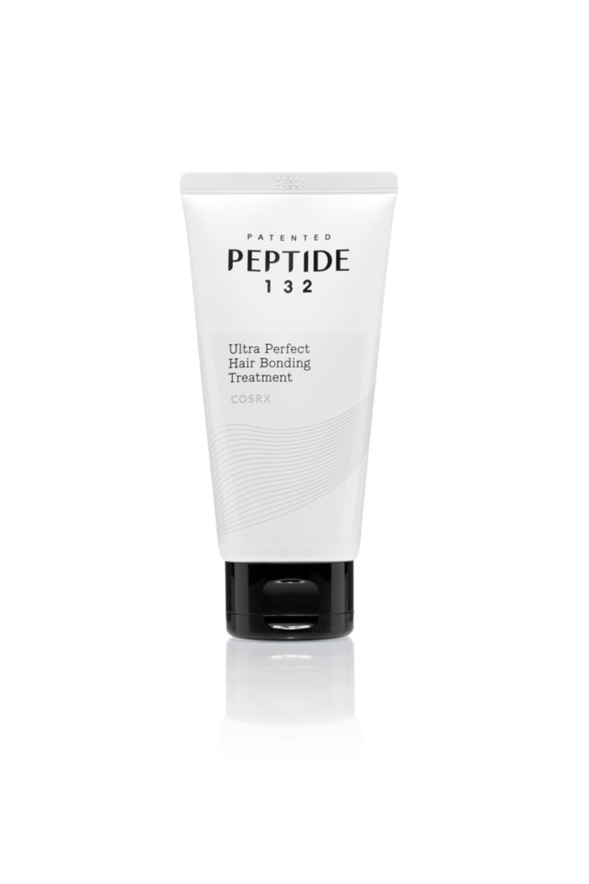 A bottle of COSRX Patented Peptide 132 Ultra Perfect Hair Bonding Treatment set against a white background.