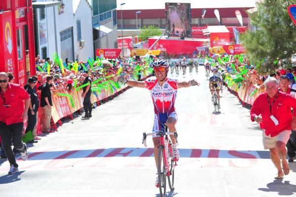 Joaquim Rodriguez (Katusha) wins stage 5 of the Vuelta a Espana.