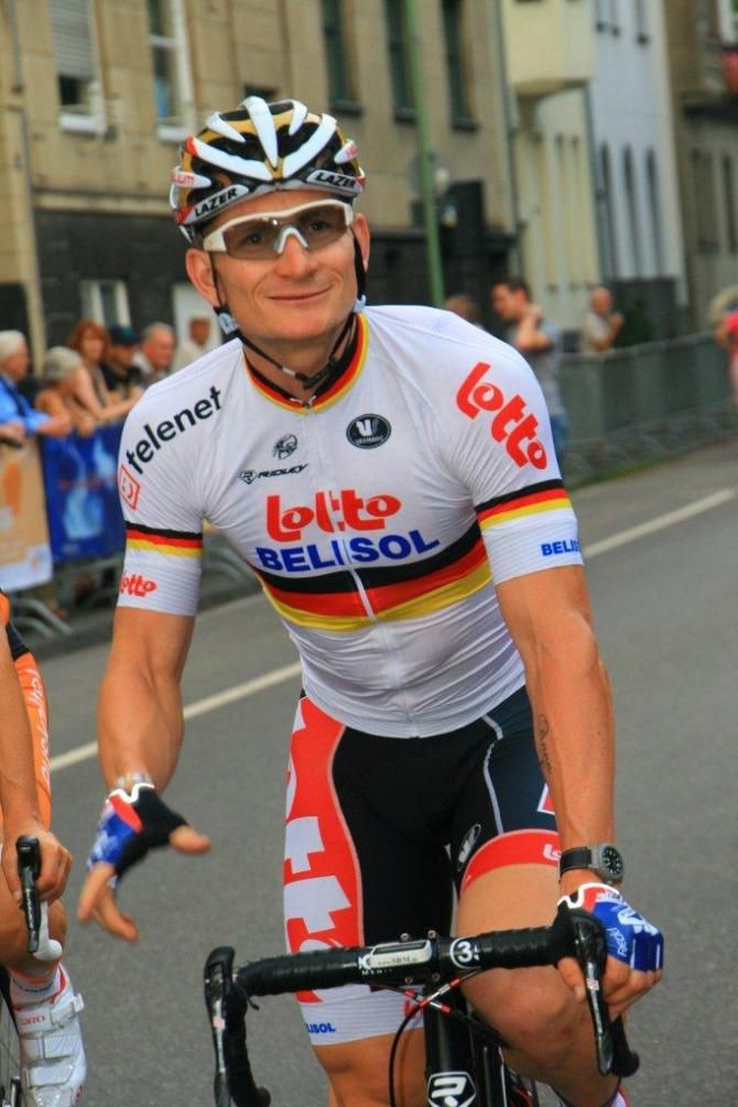 Andre Greipel (Lotto Belisol) awaits the start of the Tour de Neuss