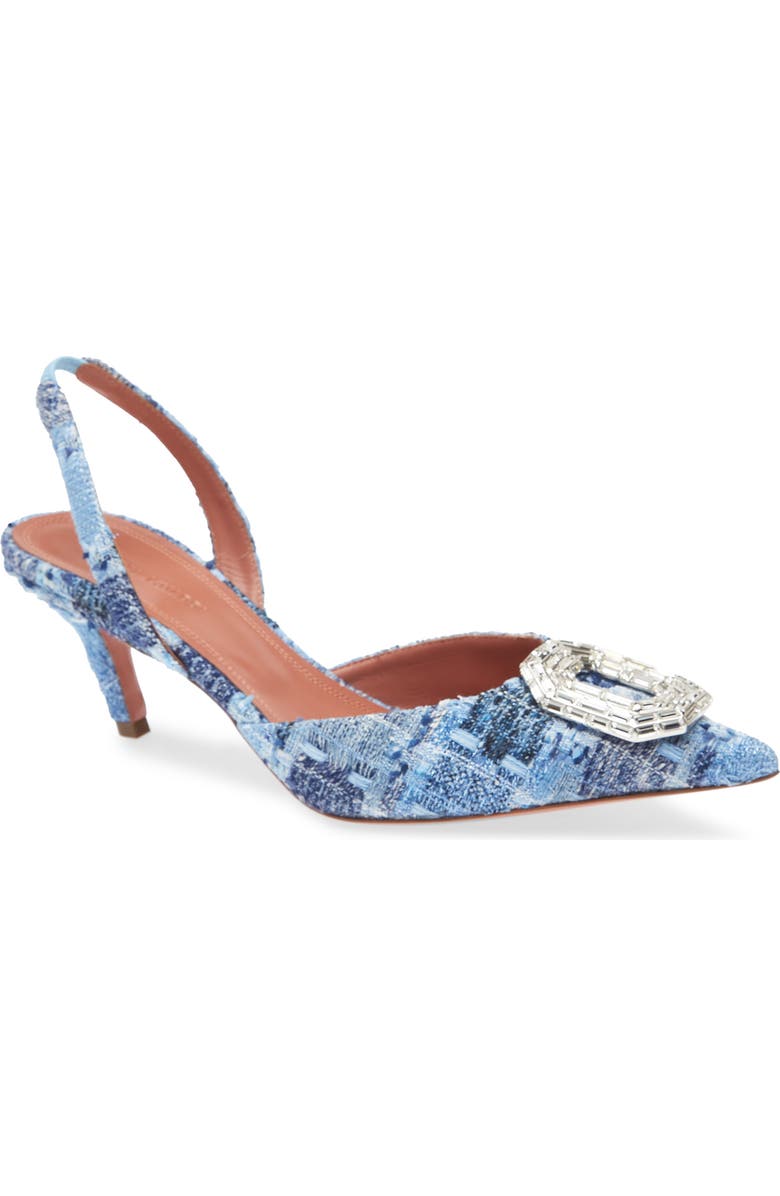 Camelia Crystal Buckle Pointed Toe Slingback Pump
