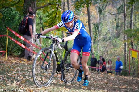 Maghalie Rochette (Cliff Pro Team) was able to almost bridge up to Compton on the second lap