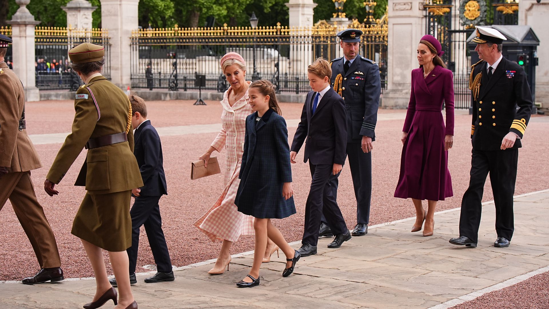 Sophie, Duchess of Edinburgh walking with Princess Charlotte