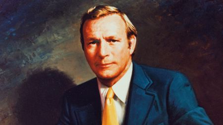 Detail from a portrait of Arnold Palmer