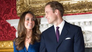 Prince William and Kate pose for photographs in the State Apartments of St James's Palace