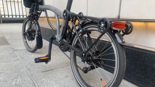 Brompton Electric P Line rear wheel and roller rack