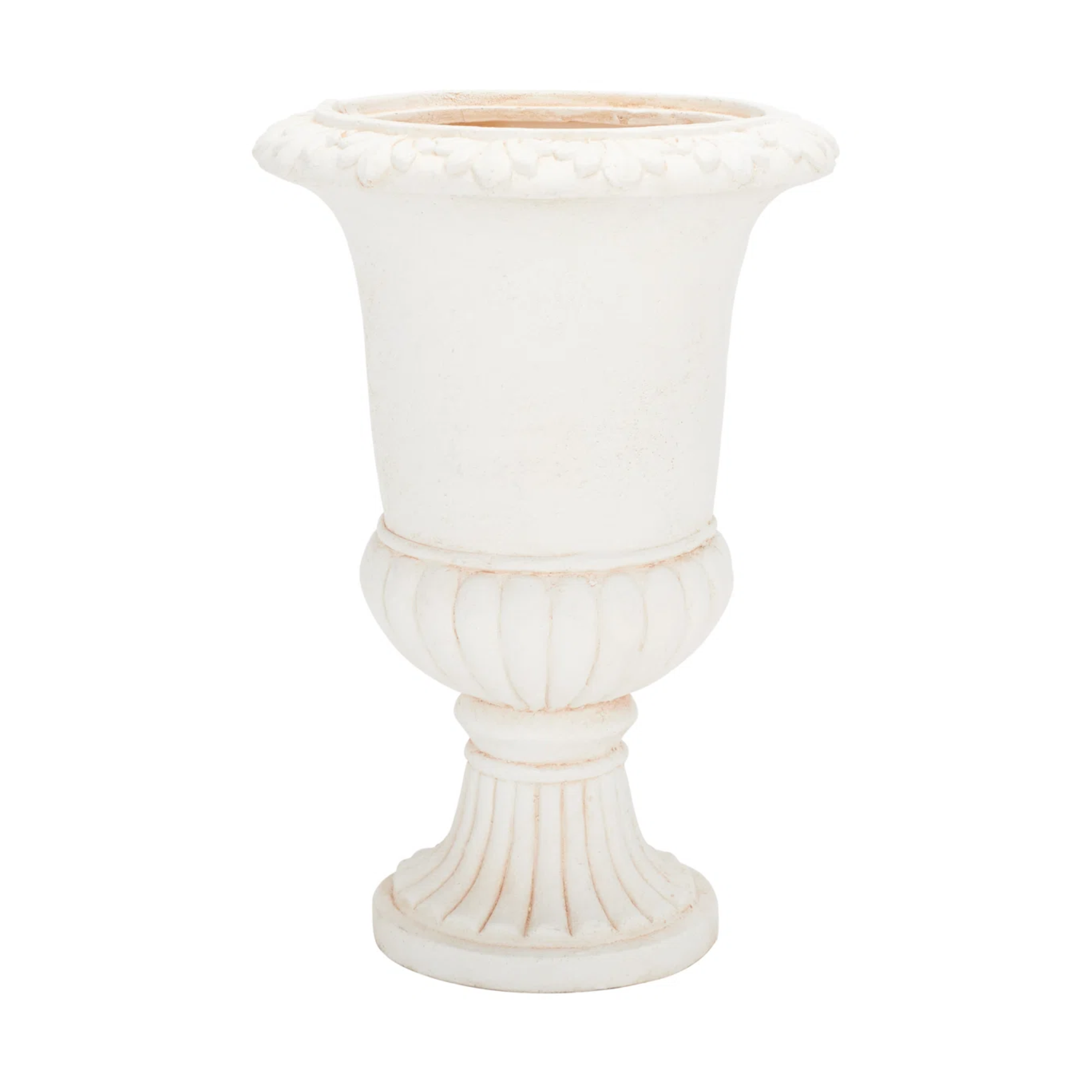 a white urn planter