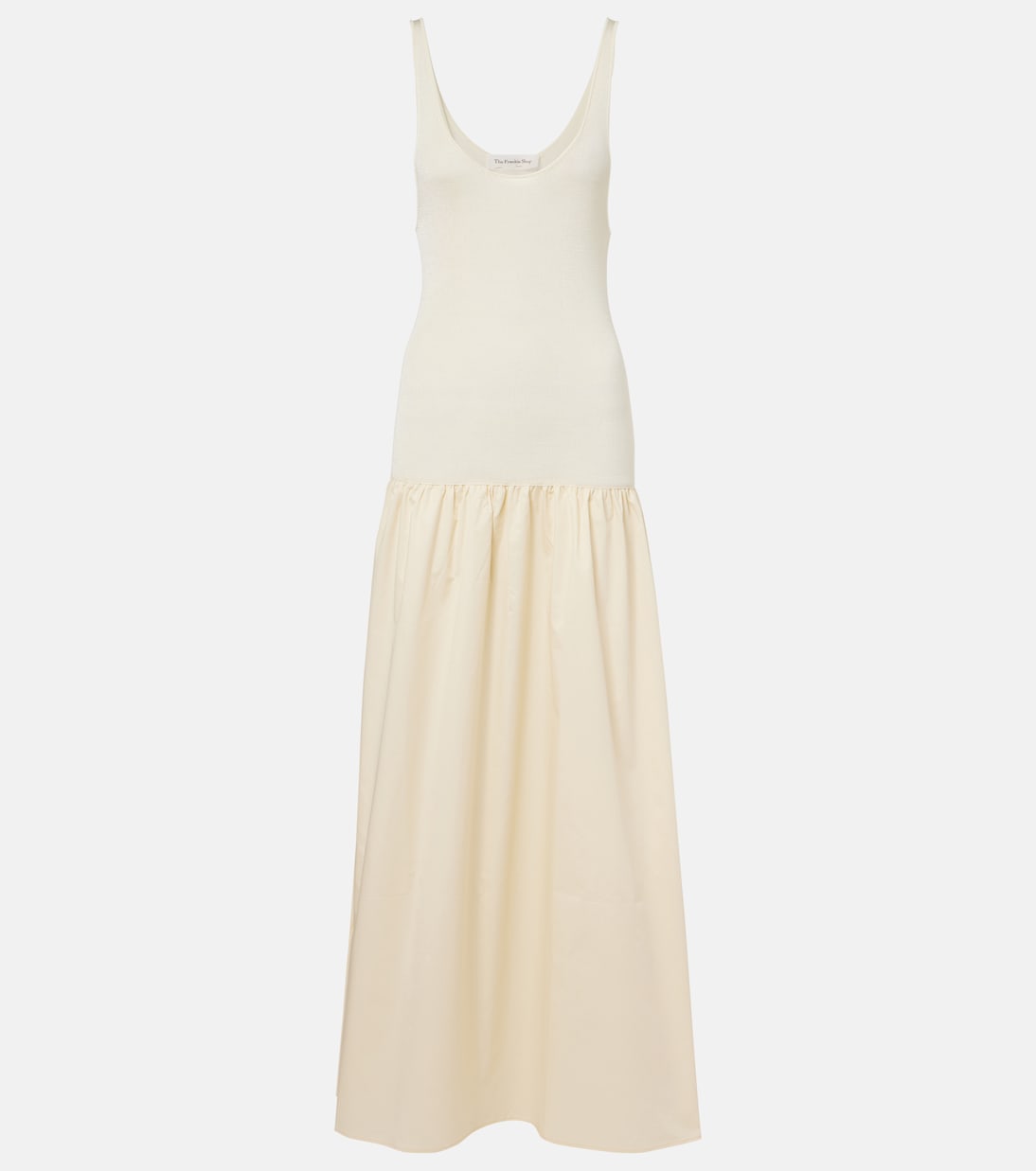 Ilya Cotton-Trimmed Maxi Dress in White - the Frankie Shop