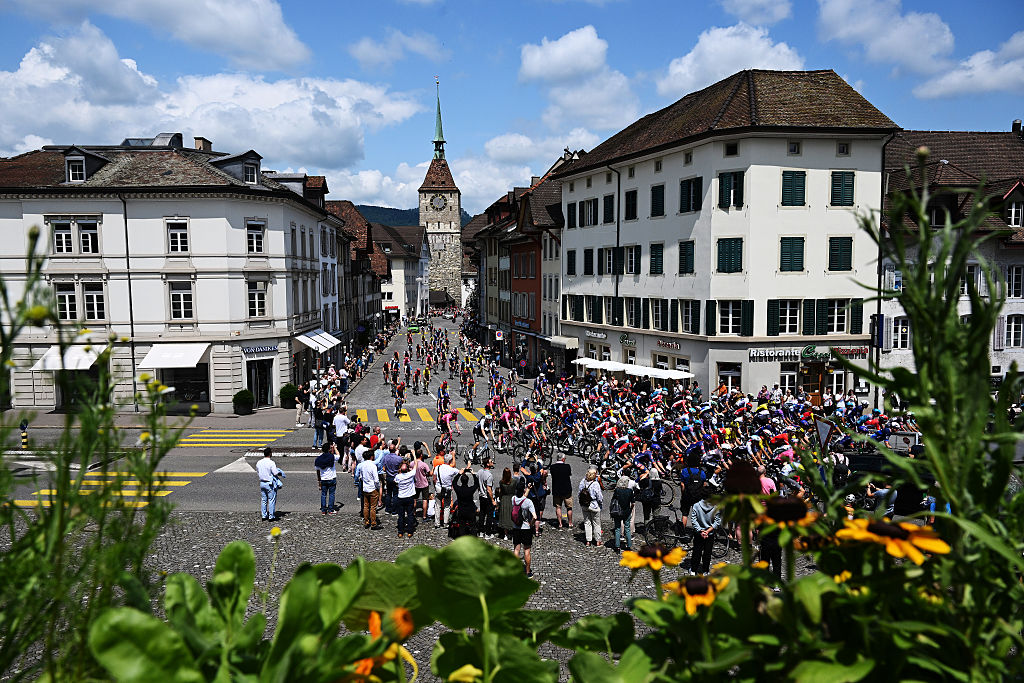 Stage 2 of the Tour de Suisse rolled out of Aarau