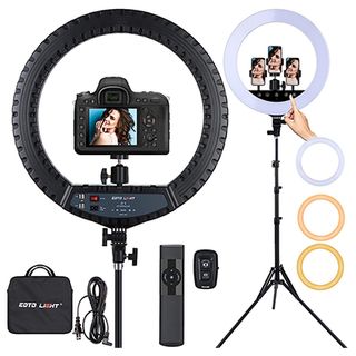 Product shot of EOTO 21-inch ring light, one of the best ring lights