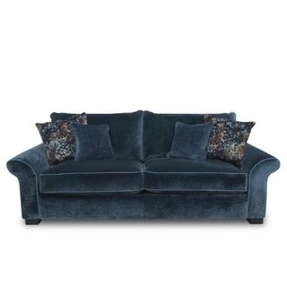 Blue velvet sofa