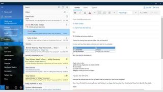 Windows Mail and Calendar app's inbox view