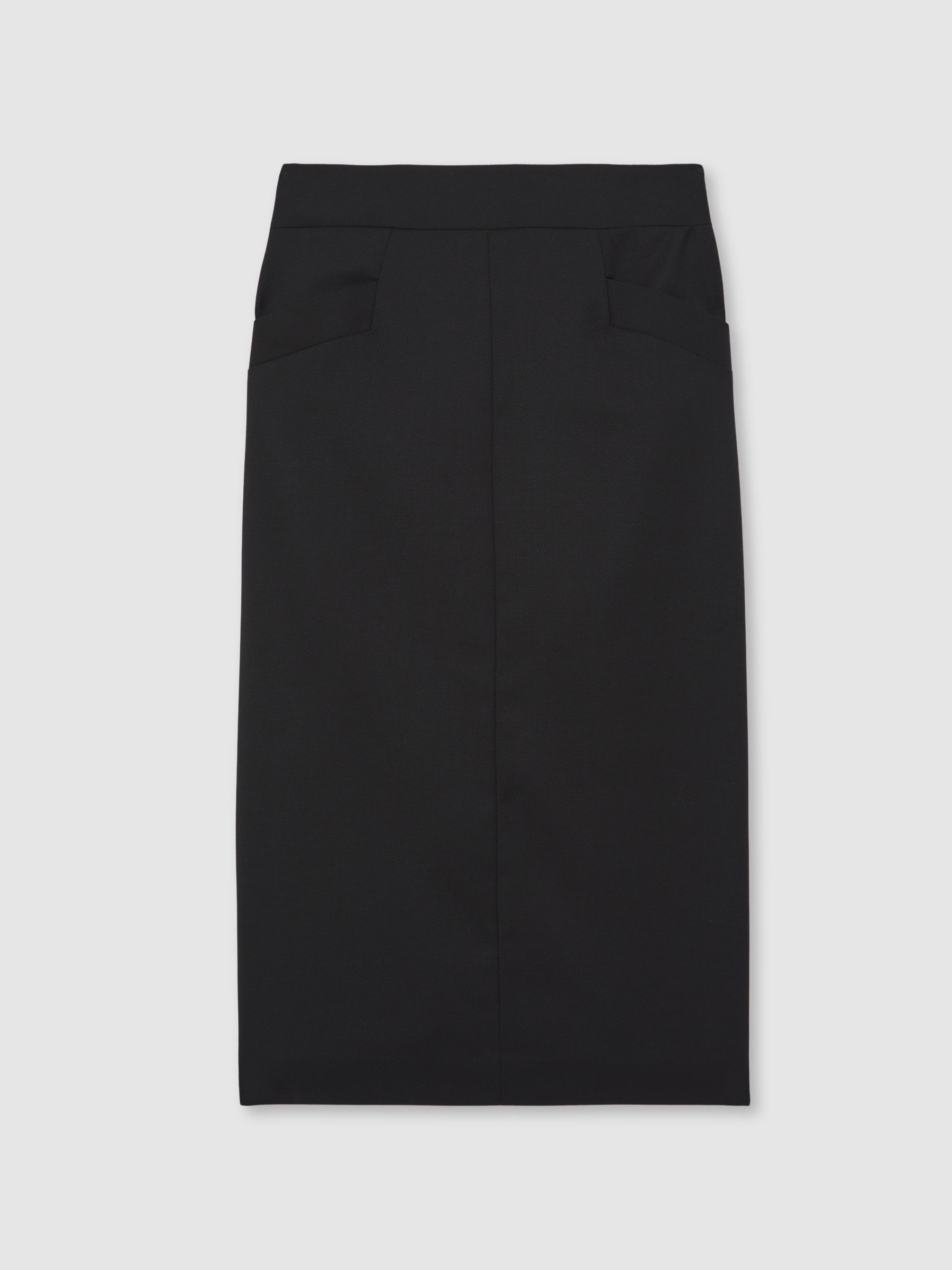 Wool-Blend Pencil Skirt in Black