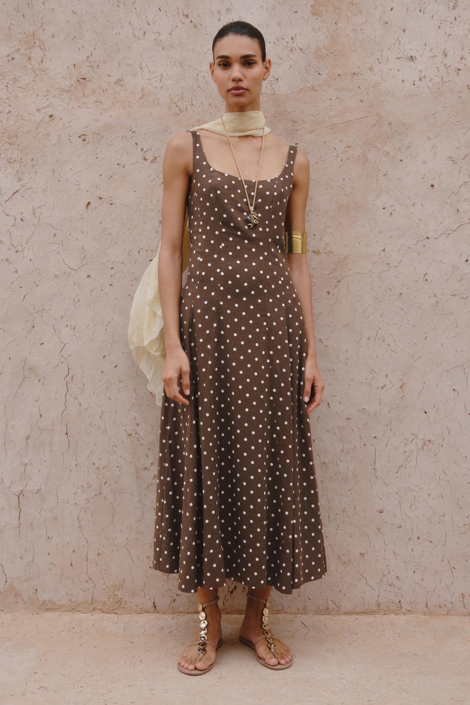 Pink Ditsy Floral Prairie Milkmaid Midi Dress