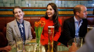 Kate Middleton and Prince William in a pub