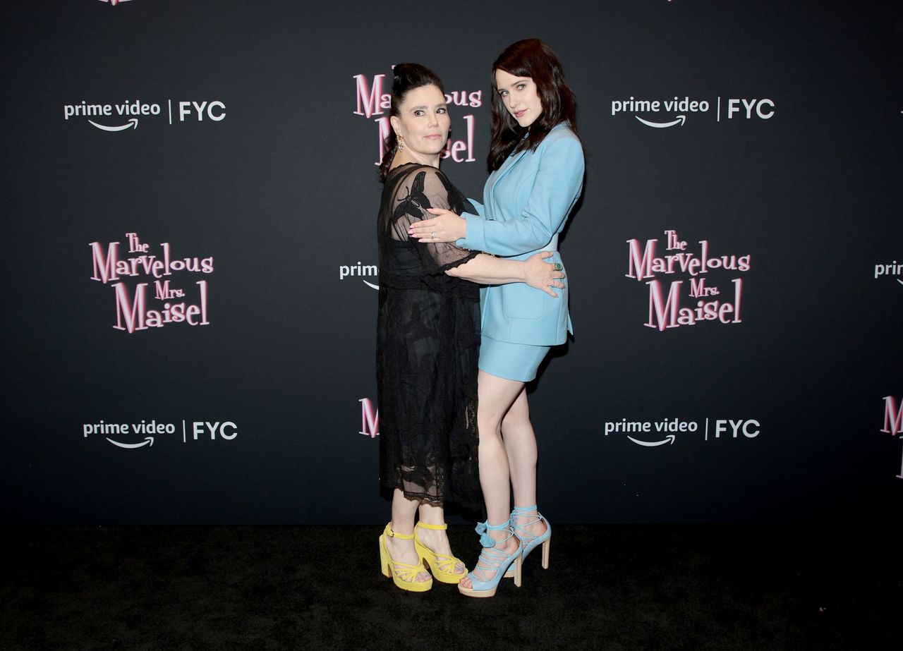 Alex Borstein (l.) and Rachel Brosnahan at the FYC event for Amazon Prime Video&rsquo;s The Marvelous Mrs. Maisel at Steiner Studios in New York.