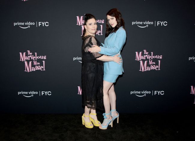 Alex Borstein (l.) and Rachel Brosnahan at the FYC event for Amazon Prime Video&rsquo;s The Marvelous Mrs. Maisel at Steiner Studios in New York.