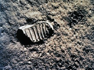 A footprint left on the moon during NASA's Apollo program.