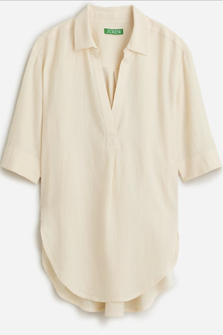 Popover Shirt in Striped Airy Gauze