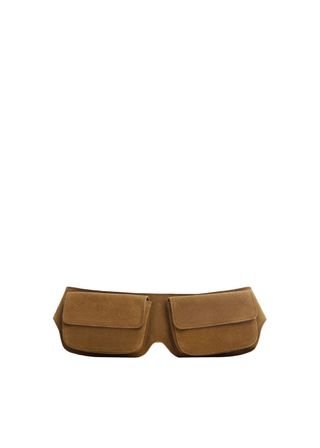Double-Pocket Leather Fanny Pack - Women
