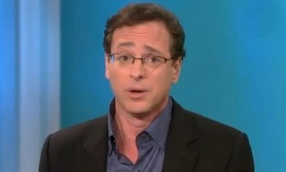 While on 'The View,' Bob Saget said the strangest thing he did on his new show was go to the bathroom in the woods with infrared goggles on.