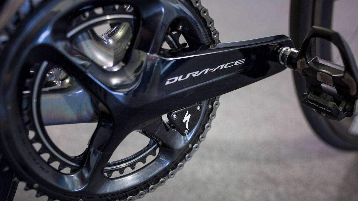A closer look at the Specialized power meter, which looks very similar to a 4iiii unit