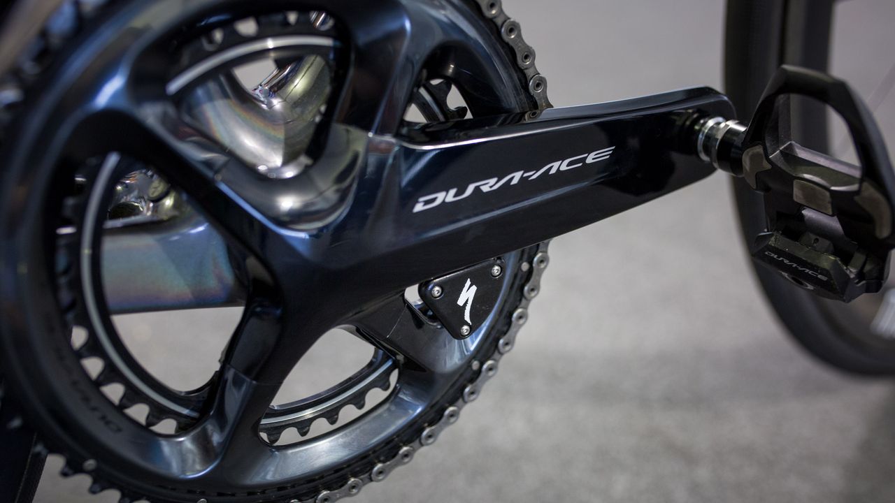 A closer look at the Specialized power meter, which looks very similar to a 4iiii unit