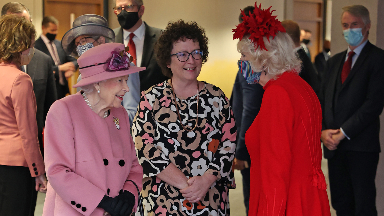 Queen with Duchess of Cornwall and Elin Jones