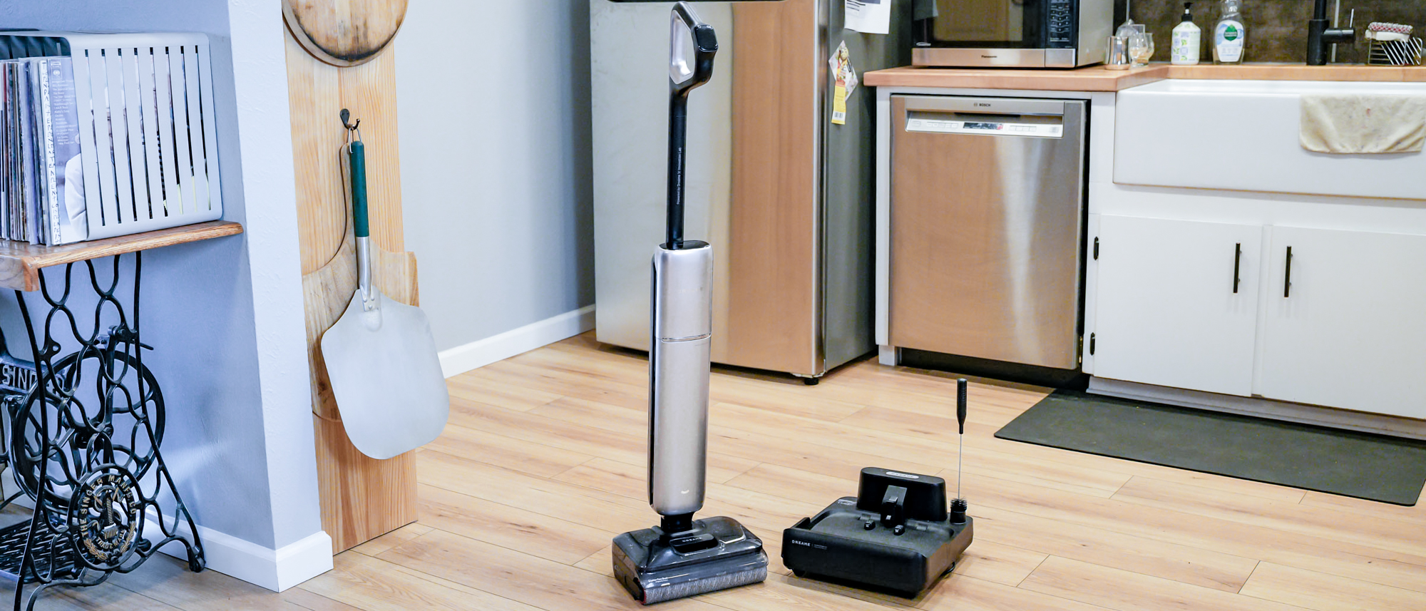 Dreame Aero Pro Wet Dry Vacuum in a kitchen