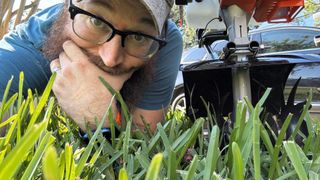 Jason with the Echo TC-210 Tiller in grass