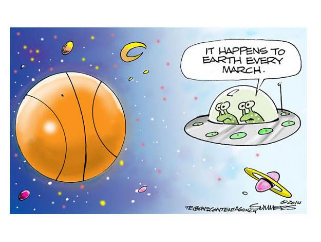 Editorial cartoon March Madness NCAA