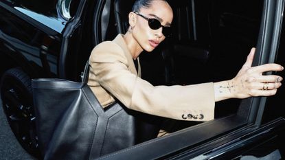 Zoe Kravitz wearing Saint Laurent &#039;Y&#039; bag